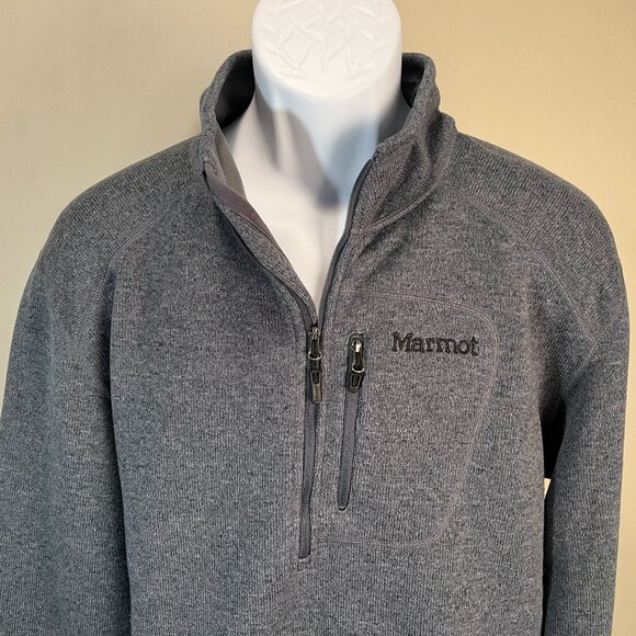 Marmot Other - MARMOT Men's solid blue warm long sleeve 1/2 zip pullover Jacket XL EUC